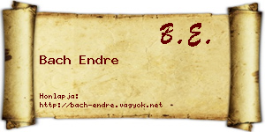 Bach Endre névjegykártya